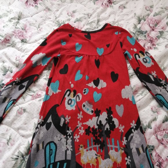 Red House w/ Sheep & Hearts Dress - Picture 2 of 2